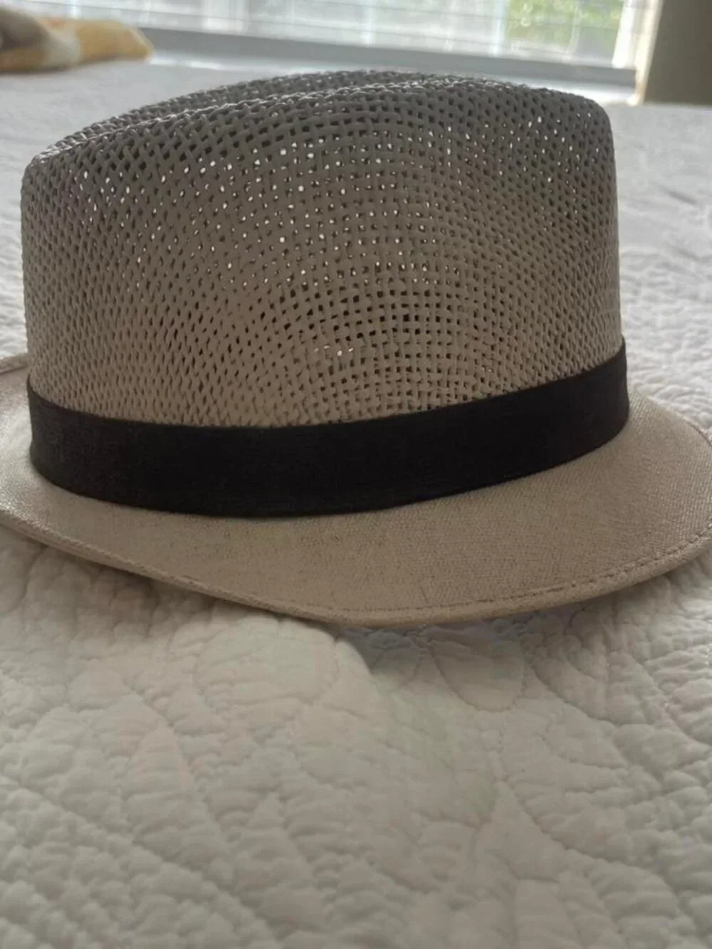 Kids Som-Her Cream Panama Hat with Black Band - Beige / Kids